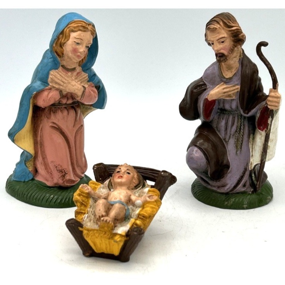 VTG Italian Nativity Figure of Mary Baby Jesus #238 3 7/8"237# 4"‎ (lot of 3)